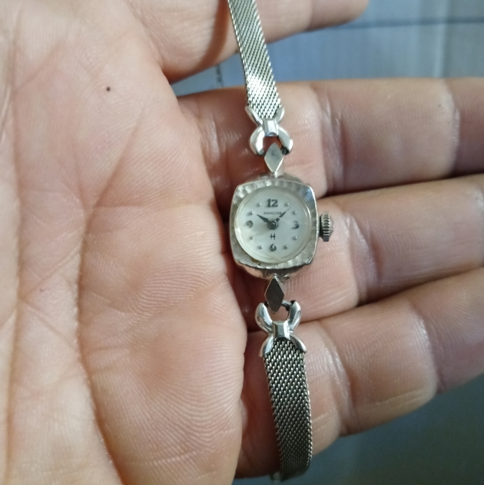 Hamilton ladies 14kt white gold watch
